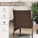 5 Piece Patio Furniture Set with Soft Seat and Back Cushions Included-Brown