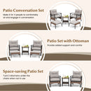 5 Piece Patio Furniture Set with Soft Seat and Back Cushions Included-Brown