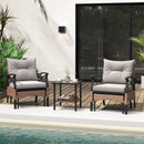5 Piece Patio Furniture Set with Soft Seat and Back Cushions Included-Brown