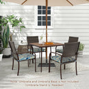 5 Pieces Patio Dining Set with 4 Cushioned Rattan Armchairs and Square Table