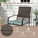 5 Pieces Patio Dining Set with 4 Cushioned Rattan Armchairs and Square Table