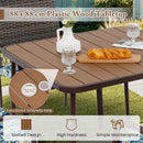 5 Pieces Patio Dining Set with 4 Cushioned Rattan Armchairs and Square Table