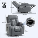 HOMCOM Massage Recliner Chair, Recliner Armchair With 8 Vibration & Heat