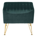 Livingandhome Green Velvet Channel Pattern Stool