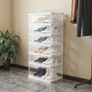 Livingandhome 6-Tier Foldable Storage Cabinet Shoes Organizer with Doors
