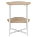 Livingandhome Small Round Coffee Table with 2 Tier
