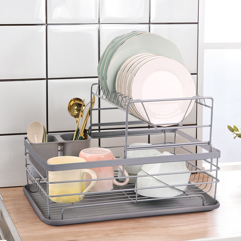 Lifeideas Adjustable Metal Dish Drainer with Tray