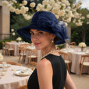 Floral Organza Wide-brim Sun Hat