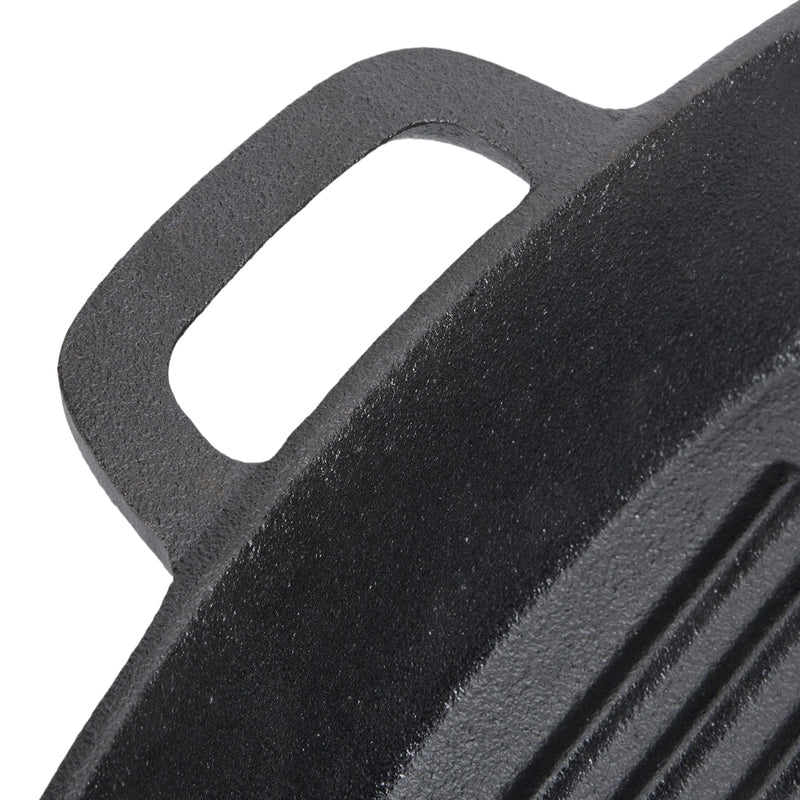 Lifeideas Pre-Seasoned Cast Iron Grill Pan with Dual Handles