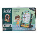 Livingandhome Double-Sided Adjustable Drawing Magnetic Easel with Board Games