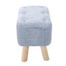 Livingandhome Linen Upholstered Ottoman Footstool with Pocket