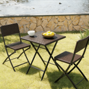 Breeins Foldable 3-Piece Bistro Set with Rattan-Style Table and Chairs