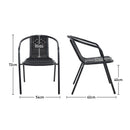Breeins Outdoor Tempered Glass Garden Table With 4 Rattan Chairs