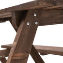 Breeins Solid Wood Rectangle Picnic Table and Bench Set