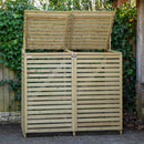 1.34m x 1.2m Large Wooden Outdoor Garden Double Wheelie Bin Store Storage for 2 Bins