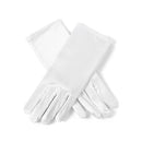 Elegant Short Satin Gloves White