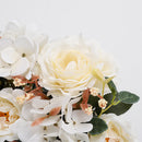 Lifeideas Country style Fake Hydrangea Peony in Wooden Vase Tabletop Centerpiece