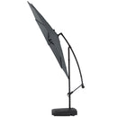3M Large Banana Cantilever Patio Parasol For Outdoor Sunshade And Rain With Fillable Base On Wheels