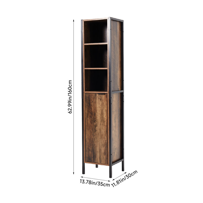 Livingandhome Tall Storage Cabinet with Single-door
