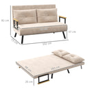 HOMCOM Click Clack 2 Seater Sofa Bed for Living Room, Guest Room