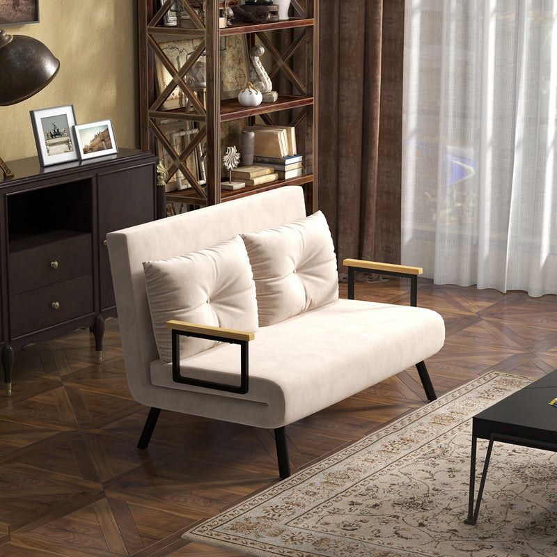 HOMCOM Click Clack 2 Seater Sofa Bed for Living Room, Guest Room