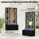 Outsunny Metal Raised Garden Bed with Trellis, Outdoor Elevated Planter Box