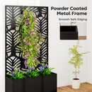 Outsunny Metal Raised Garden Bed with Trellis, Outdoor Elevated Planter Box