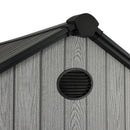 Breeins Apex Roof Garden Storage Tool Shed With Lockable Doors - Grey Wood Effect (L, XL & 2XL Sizes)