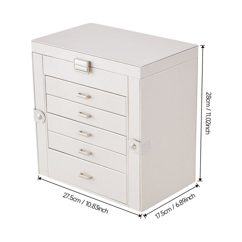 Sheonly Large Jewellery Box with Drawers and Mirror