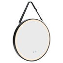 Round Metal LED Mirror With Hanging Strap
