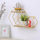 Livingandhome Honeycomb Modern Hexagonal 2 Tier Wall Floating Shelf