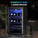 HOMCOM 24 Bottle Wine Cooler, 68L Freestanding Drinks Beer Wine Fridge