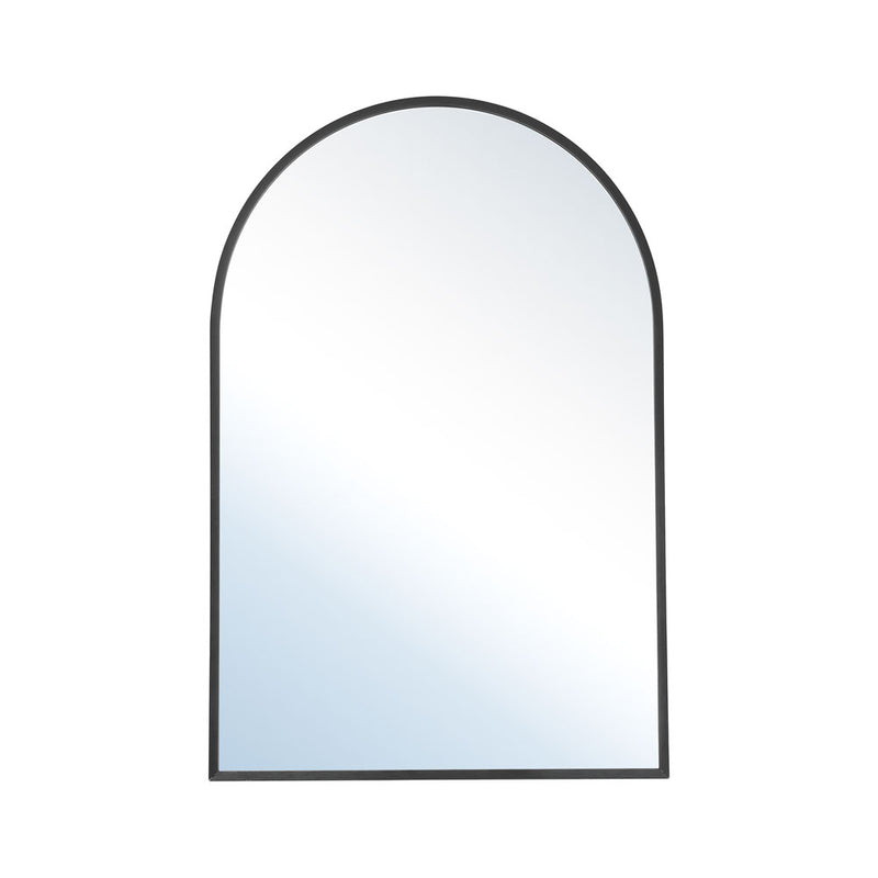 Livingandhome Arched Wall Mirror in Black Aluminum Alloy Frame