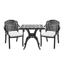 Breeins 3-Piece Cast Aluminum Square Outdoor Dining Set With Cushions
