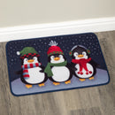 60cm x 40cm Frosty Penguins Fabric Christmas Doormat