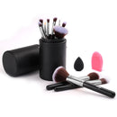 Livingandhome 12 Pcs Travel Makeup Brush Set With Makeup Sponge And Brush Cleaner