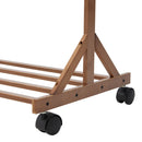 Livingandhome Bamboo Garment Hat Rack with Wheels