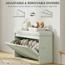 HOMCOM Shoe Storage Bench With Cushion And Flip-Drawer 80x26x47.5cm