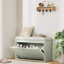 HOMCOM Shoe Storage Bench With Cushion And Flip-Drawer 80x26x47.5cm