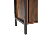 Livingandhome Single-door Storage Cabinet with Metal Frame