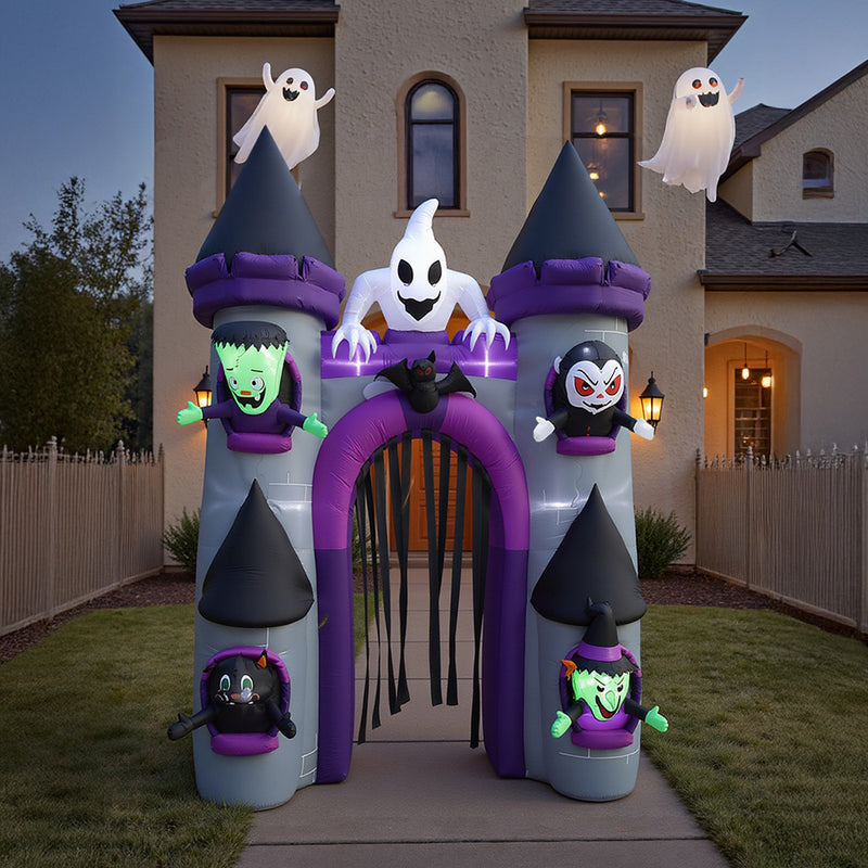 Halloween Lighted Haunted Castle Arch Inflatable