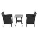 Breeins 3-Piece PE Rattan Wicker Garden Furniture Bistro Set