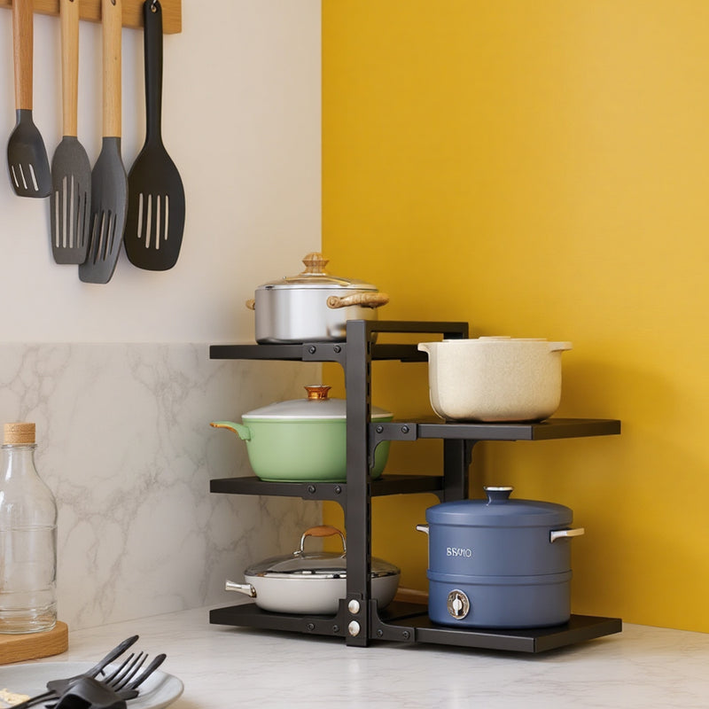Lifeideas 5-Tier Height-Adjustable Kitchen Pan Organizer Rack