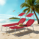 Outsunny Foldable Sun Lounger Set of 2, 4 Level Adjustable Backrest