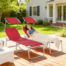 Outsunny Foldable Sun Lounger Set of 2, 4 Level Adjustable Backrest