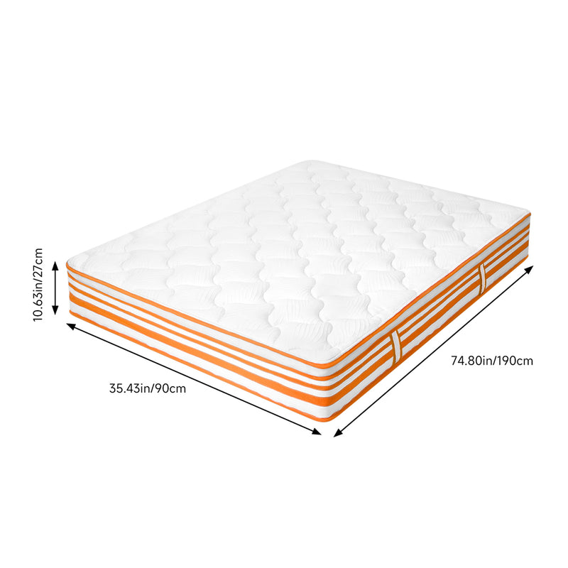 Livingandhome 11Inch Single Mattress Wavy Foam Pocket Spring Hybrid Mattress