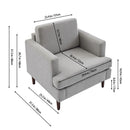 Livingandhome Linen Upholstered Mid-Century Chair