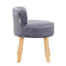 Livingandhome Velvet Soft Seat Low Back Vanity Stool Dressing Table Chair