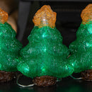 12cm Set of 5 Battery Operated Light up Christmas Tree Ornaments with 50 Cool White LEDs