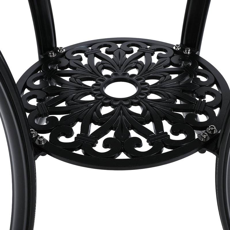 Breeins Cast Aluminum Patio Dining Table with Umbrella Hole
